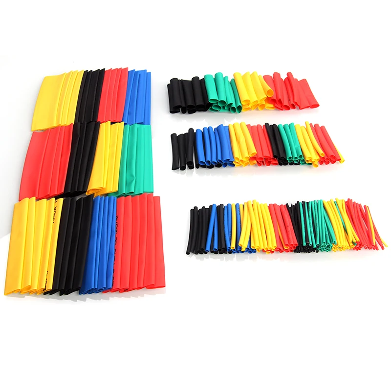 70/127/164/328/530Pcs Assorted Heat Shrink Tubing 2 : 1 Cable Sleeve Wrap Set Insulated Shrinkable Thermoresistant Tube