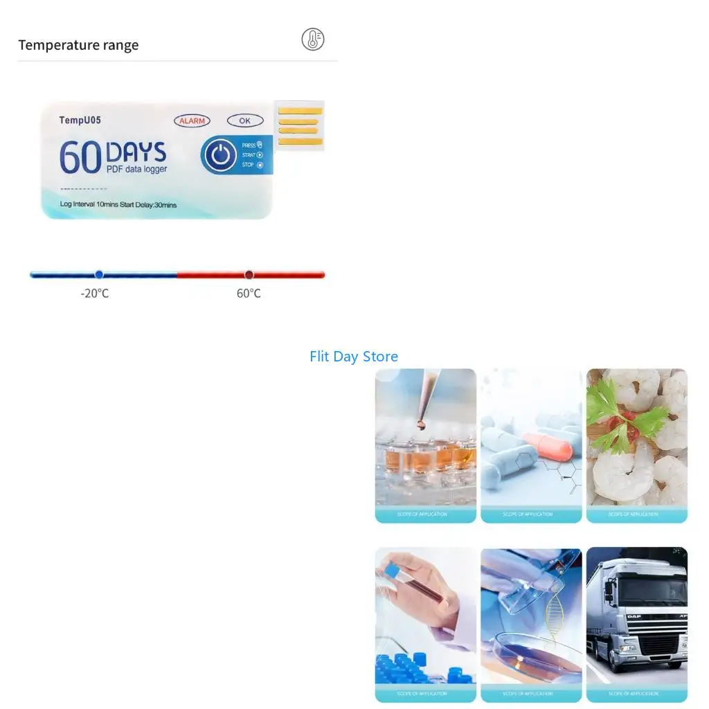 F92C Temperature Logger for Cold Chain Transport Single Use Temperature Data Logger