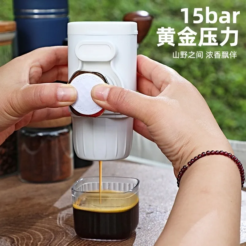 Hand Pressed Portable Espresso Machine Small Capsules Coffee Powder Outdoor Espresso