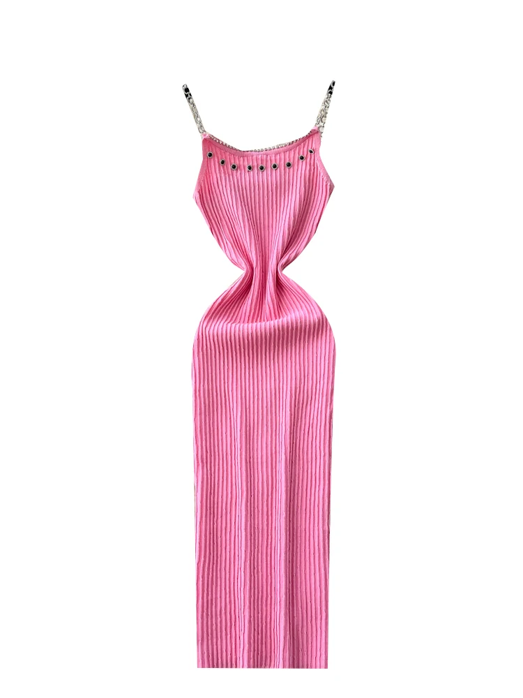 الكورية Sle محبوك سلسلة حزام الدكتور المرأة عالية الخصر سليم صالح الصيف Faionable أنيق ألف خط تنورة Ci تخفيف