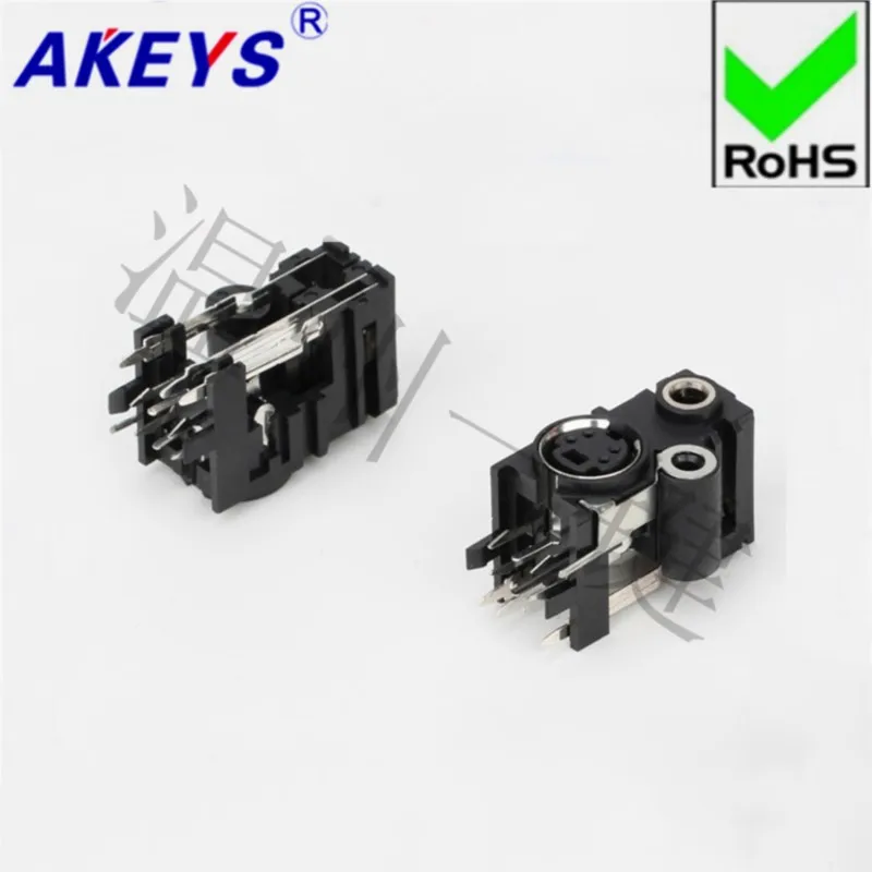 10PCS RCA Audio Combination S Terminal 4 Core AV Core Socket with Fixed Hole 10 Foot 3-5-mdc-430
