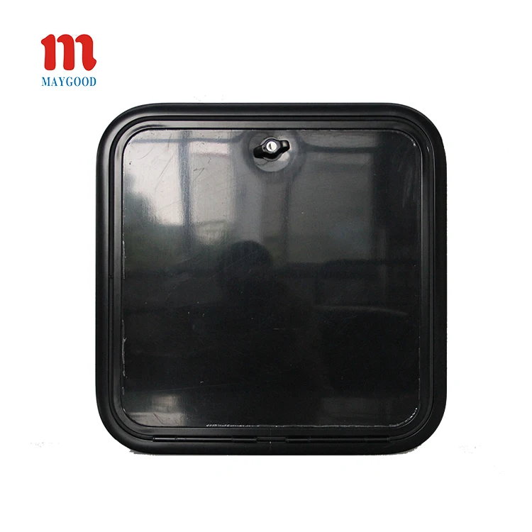 600x400mm Supplier Of Rv Motorhome Trailer Camper Caravan Storage Door Black Hatch Door With Aluminum Alloy Hinge For Camper Van