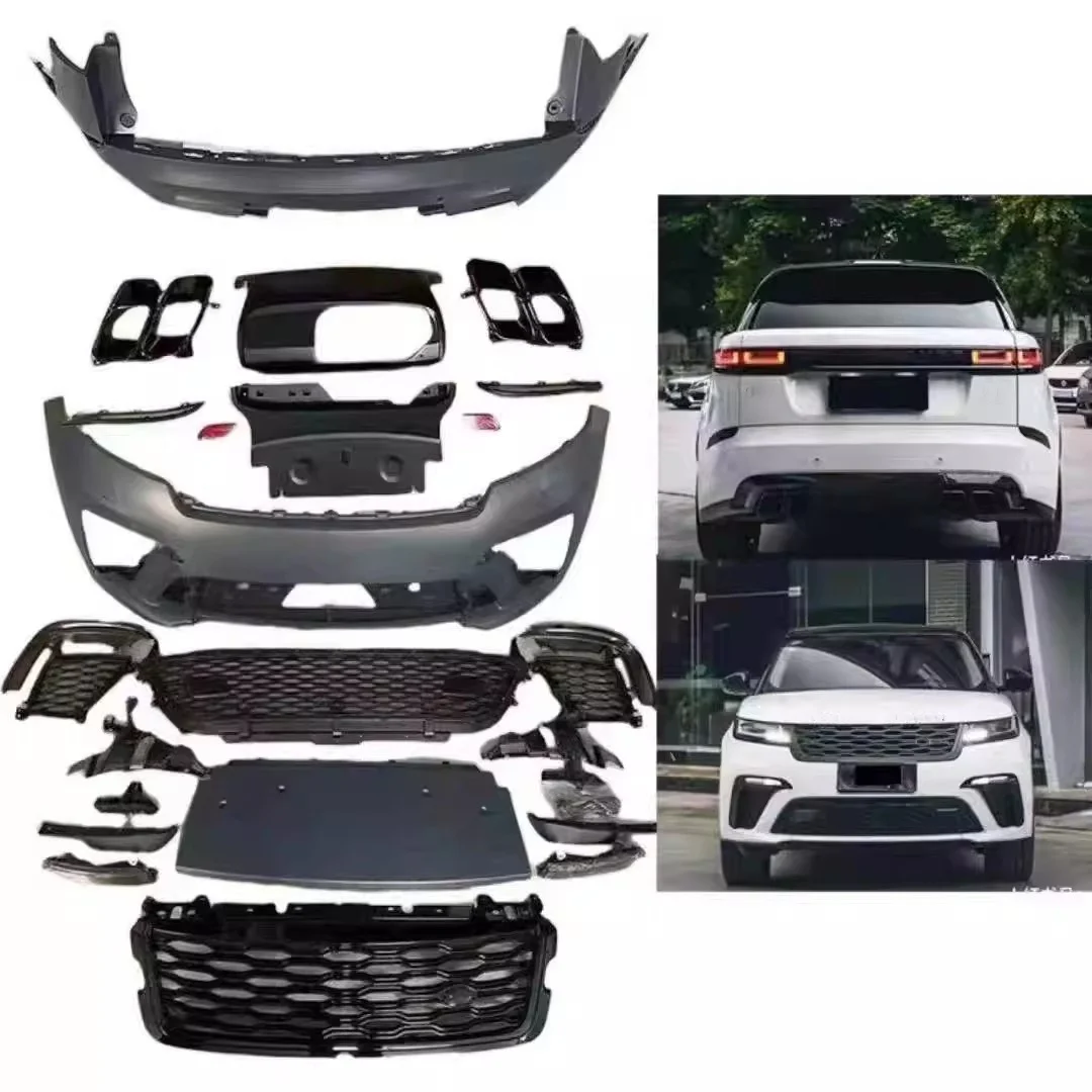 

Автомобильный передний и задний бампер в сборе для Land Rover Velar, модифицированная решетка, рамка противотуманной фары, автоаксессуары