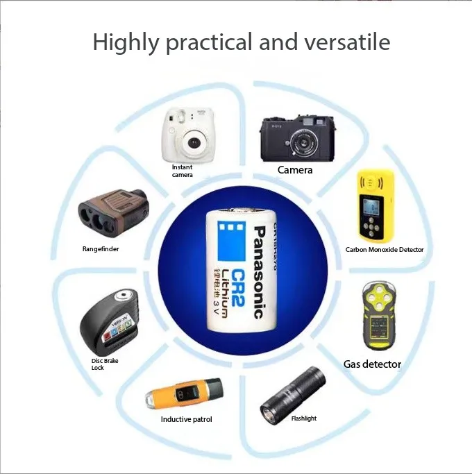 باناسونيك CR2 CR15H270 CR15266 DLCR2 3 فولت بطارية ليثيوم لمصباح ليد جيب كاميرا رقمية أجراس الباب إنذار البطارية الأساسية الجافة