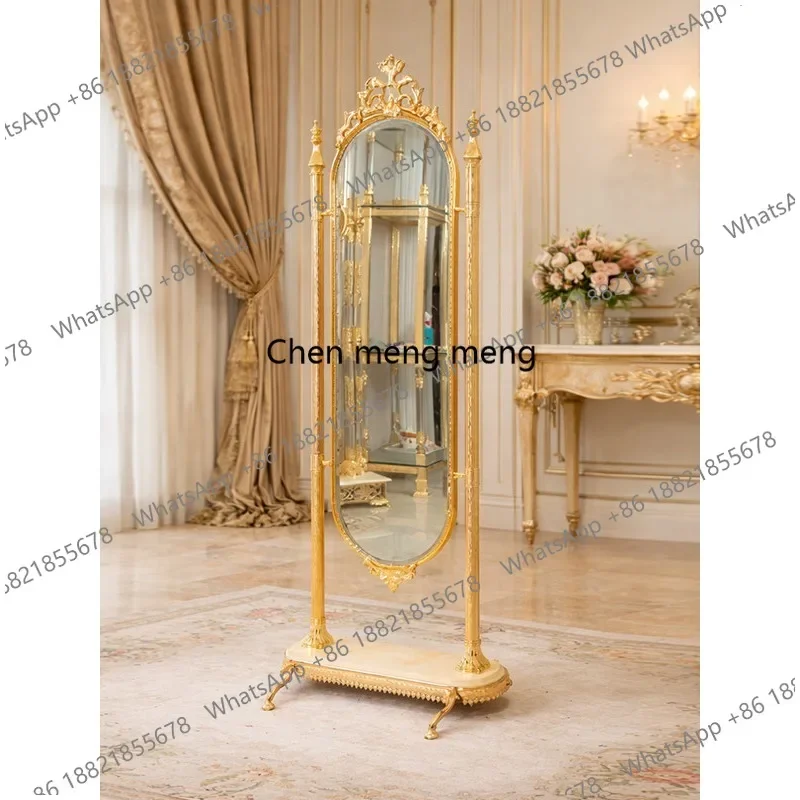 R134 Fashion full-length mirror European-style gold-plated copper glass full-length mirror high-end gift housewarming gift
