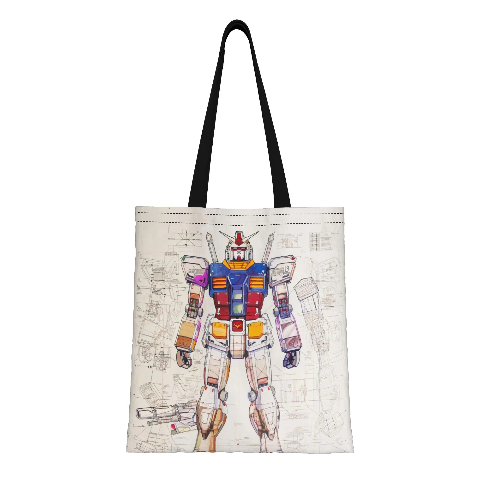 Gundam 10 BANDAI Canvas Tote Bag Perfect for Grocery Women's Top-Handle Bags