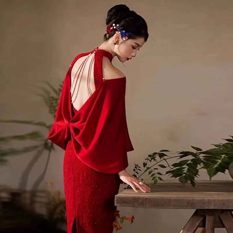 robe-de-soiree-elegante-au-design-cheongsam-chinois-pour-femmes-broderie-de-paillettes-epaules-detachables-chale-pompon-robe-de-bal-de-luxe