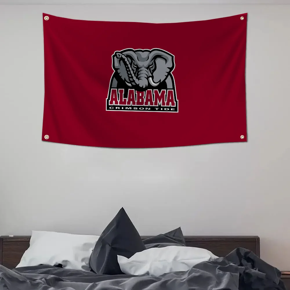1pc Alabama Crimson Tide Flag Banner Vier Loch Flagge Polyester Outdoor Decor Zimmer Ästhetik