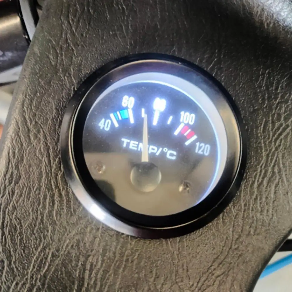 52mm Car Water Temperature Gauge LED White Light Water Tank Level Indicator 12V Water Temp Celsius Gauge with Water Temp Sensor