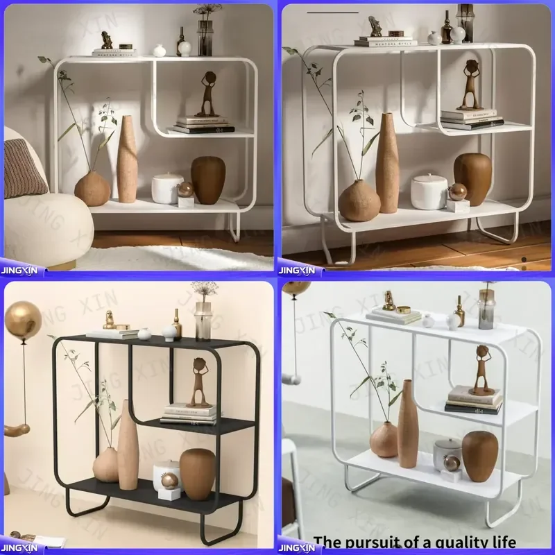 custom for Nordic Iron Bookshelf Simple Floor Storage Rack Multi Layer White Shelves Living Room Furniture Modern Design Home