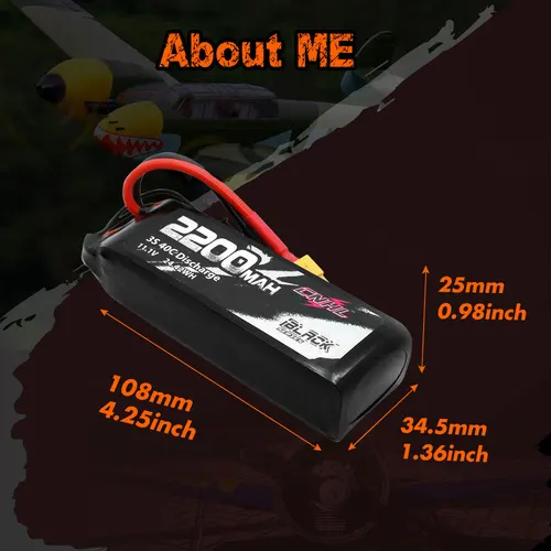 Imagen 2 del producto CNHL 2200mAh 3S 40C 11,1 V batería Lipo con enchufe XT60 para RC avión helicóptero Quadcopter FPV Drone coche