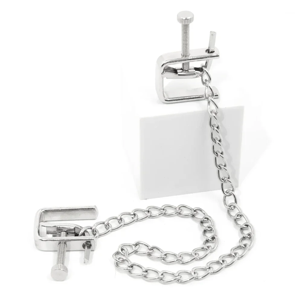 قابل للتعديل سلسلة معدنية الحلمة المشابك BDSM المتطرفة الوثن الرقيق الحلمة كليب السلع الجنسية للكبار ألعاب الجنس أدوات المنتجات المثيرة #4