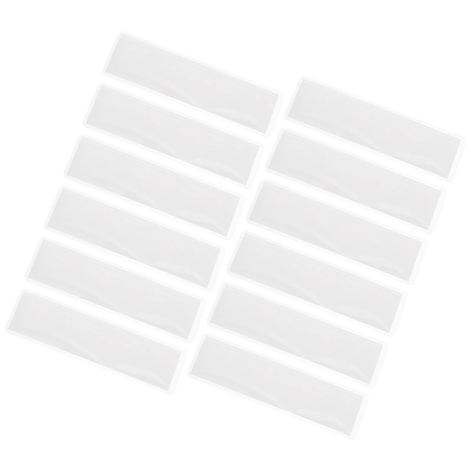 

1 set Acrylic Transparent Wall Nameplates 50 White Cards 1.18x4.33 Inches Label Holders Index Card Pockets Office Cubicle