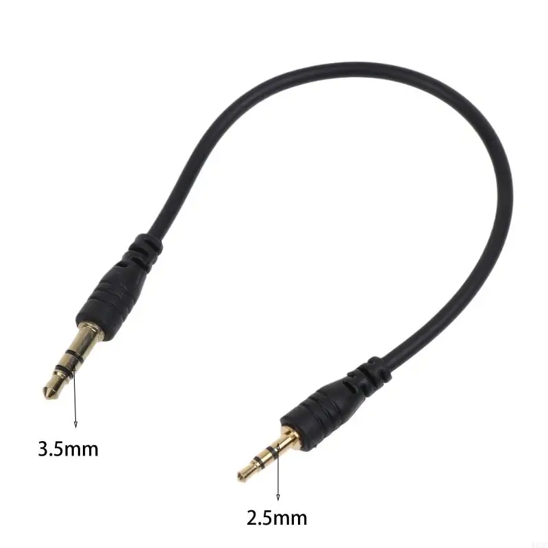 652F Black Gold Plated 3.5mm Male to 2.5mm Male Car Auxiliary Cable Cord Headphone Cable for Smartphone Tablet