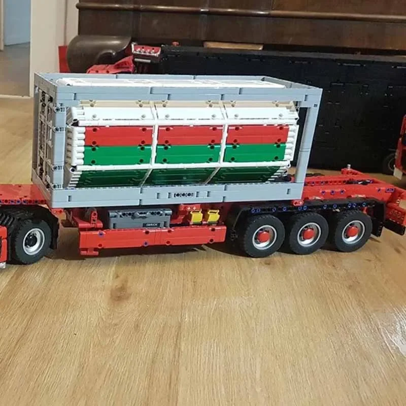 Bloques de construcción MOC-57653 contenedor a granel en el extranjero escala 1:17 (45x18x19 tachuelas) camión 1309 Uds regalo de cumpleaños para niño regalo de Navidad