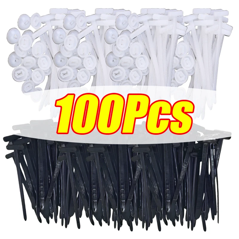 

1-100pcs Universal Nylon Cable Ties Buckle Cable Tie Clips Fix Wires Tool Self-locking Car Fastener Buckles Interior Accessories