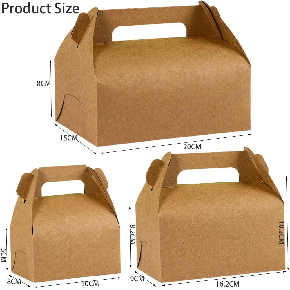 10/20pcs Kraft Paper Gift Box Containers for Wedding Birthday Packaging Party Favor Goodies Candy Treat Boxes