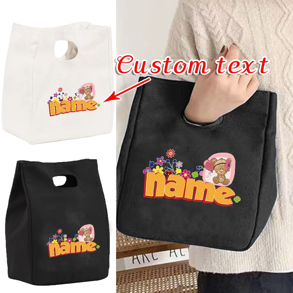 Customized Name Meal Box Portable Insulated Lunch Bag Insulated Food Picnic Tote Bag Fashionable Customized Product