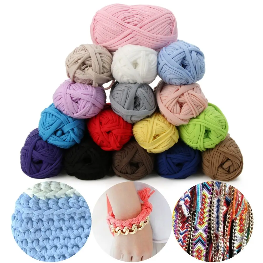 100g DIY Easy Peasy Yarn Crochet Cloth Carpets Yarn Cotton Wool Knitting Paragraph hand-knitted Thick Knit Basket Blanket