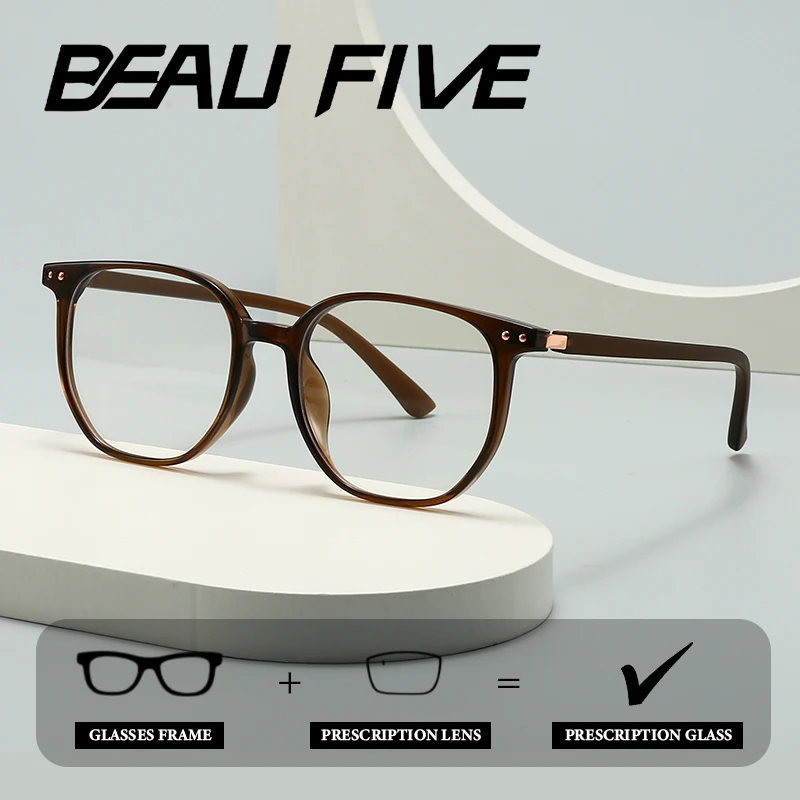 2025 جديد BEAU خمسة مربع النظارات الطبية اللونية الرجال التقدمية قصر النظر النظارات البصرية العدسات مع وصفة مخصصة1277 #1