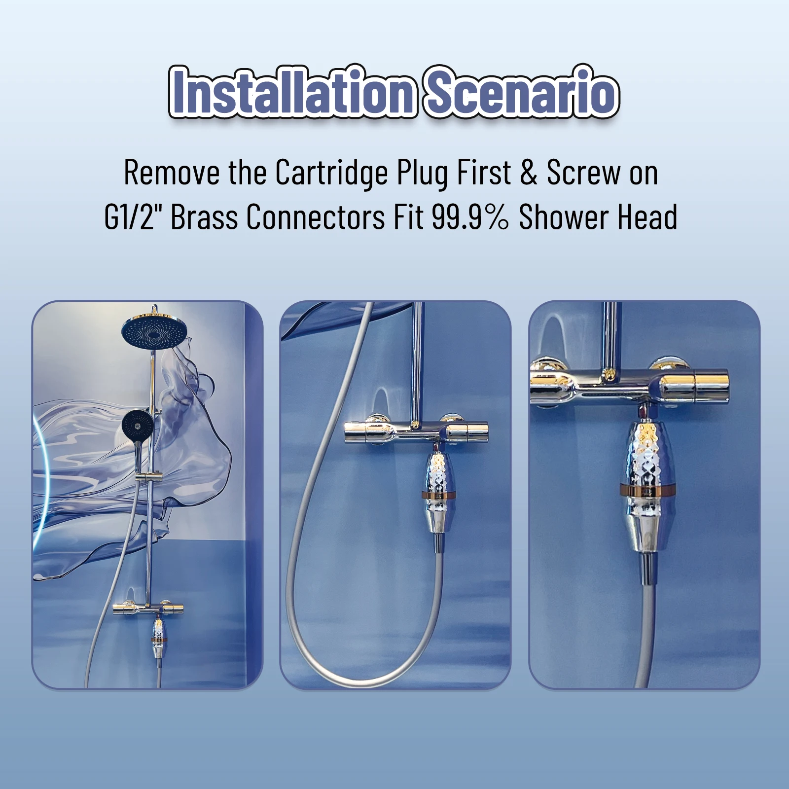 STLF Phosphorus Free MSAP تحسين نقاء المياه وفلتر الدش المحايد للرقم الهيدروجيني مثالي للاستحمام الحساس