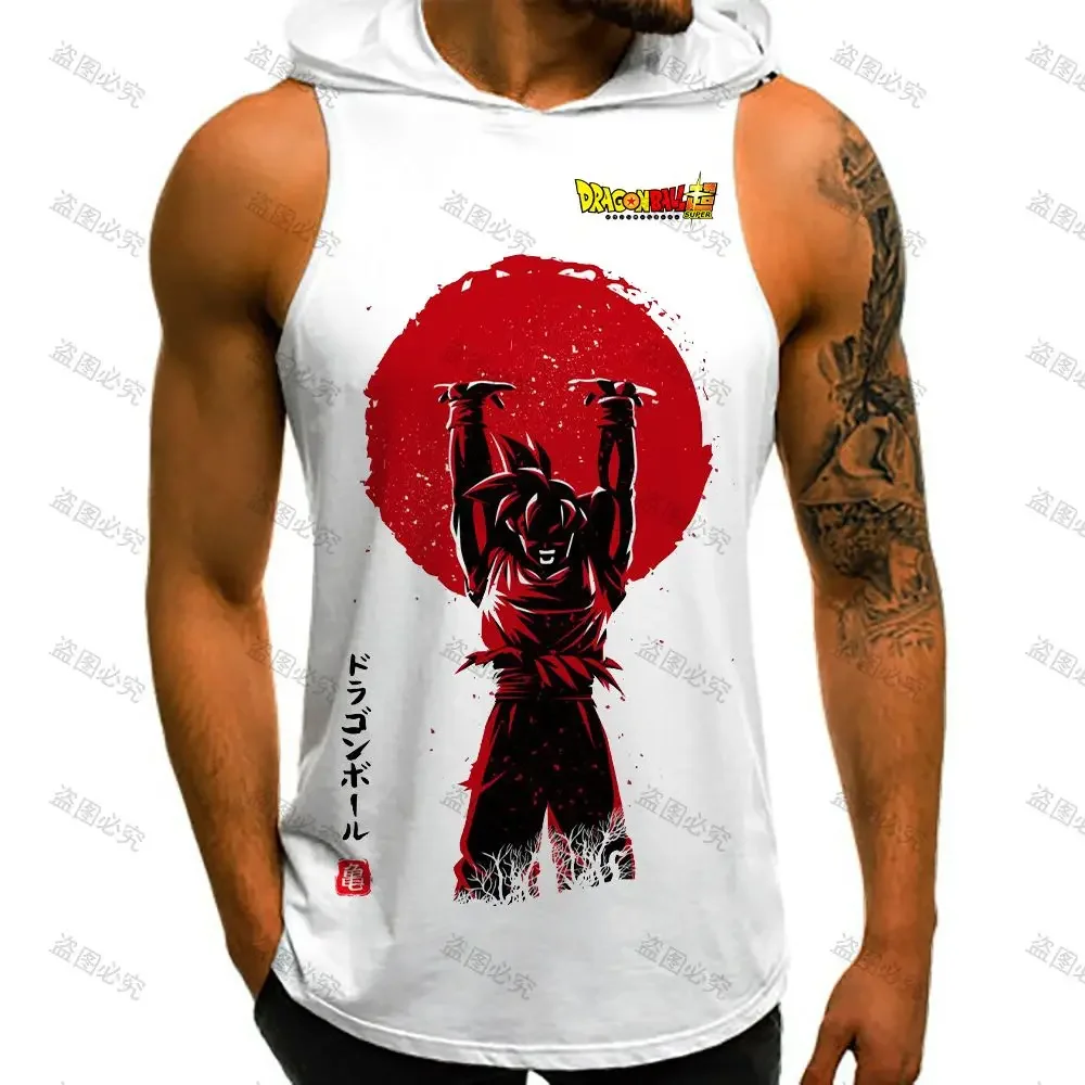 Y2k Clothes Hooded T-shirt High Street Dragon Ball Z Custom Tank Top Men Sexys Man Men's Singlet Super Saiyan Harajuku Style New