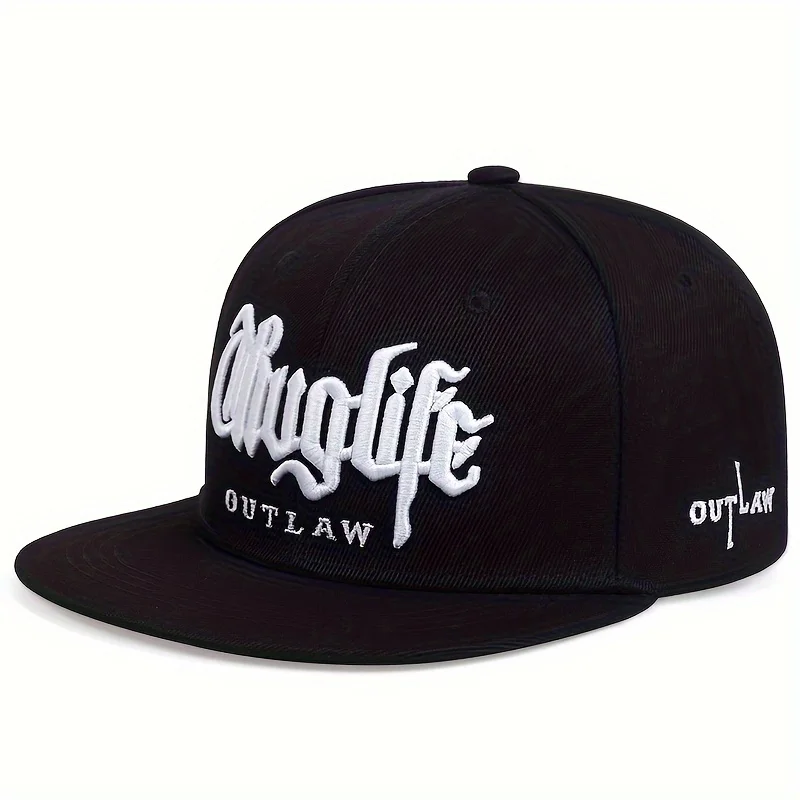 1PC قبعة Thug Life المطرزة الأنيقة Snapback، قبعة بيسبول رياضية خارجية للرجال والنساء