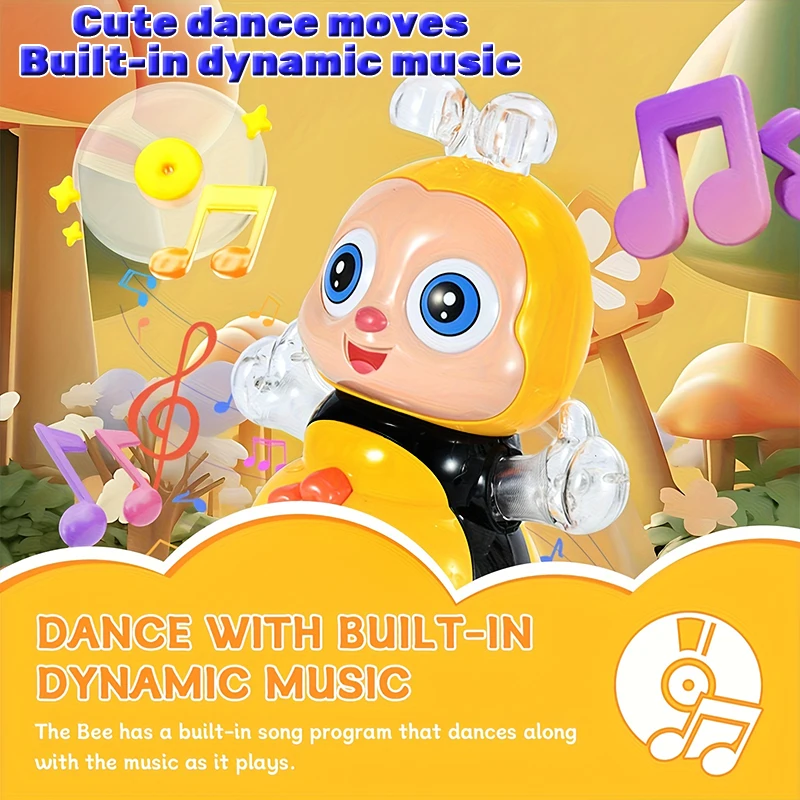 Children's Electric Dancing Bee Toys Swinging Music Lights Festival Toys Gifts for Boys and Girls