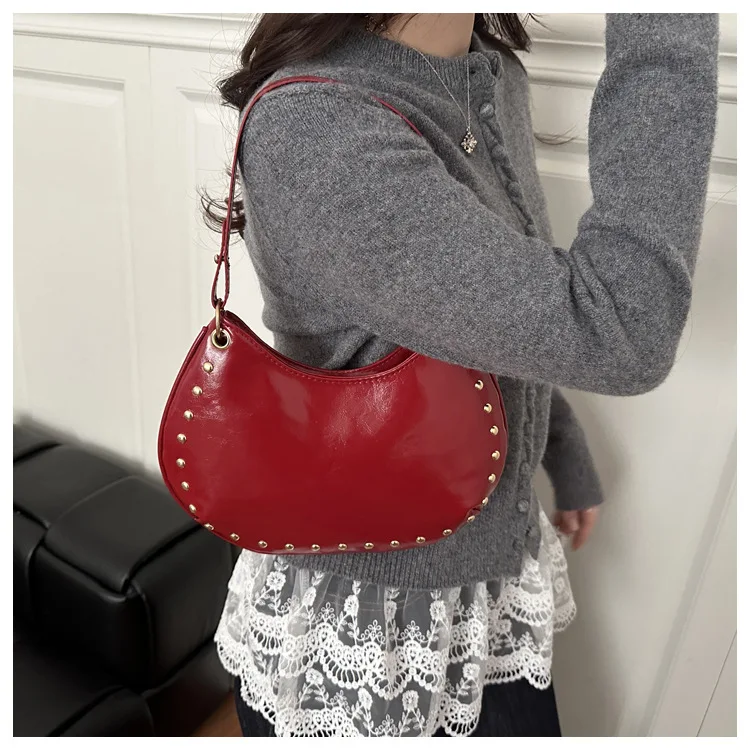 

Fashion trend underarm bag 2026 New rivet women bag fashion Korean-style niche shoulder bag luxury design