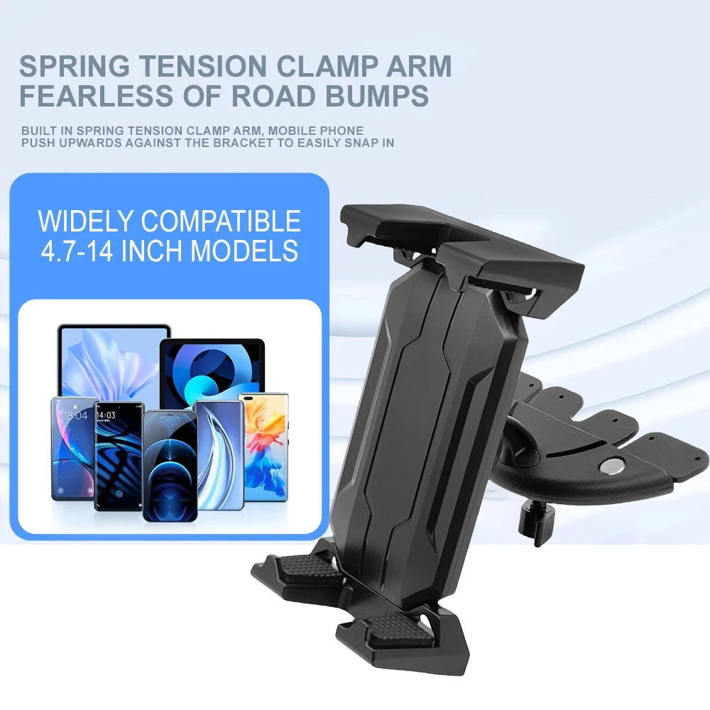 Universal CD Slot Car Mount Tablet Stand Cell Phone Holder For 4 To 14 Inch IPad Xiaomi Tab Smartphone GPS Navigation view 3