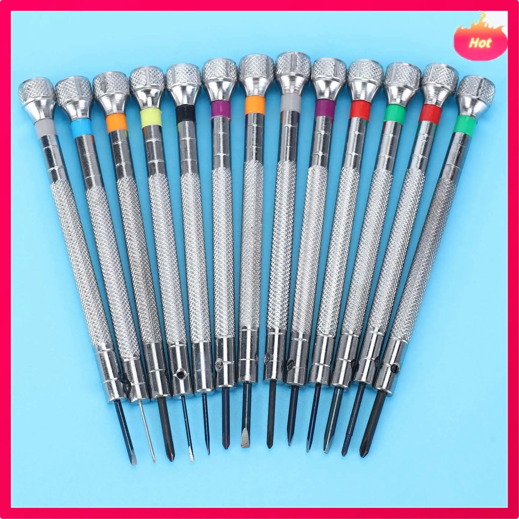 

0.6Mm-2.0Mm 39Pcs New Watchmakers Screwdrivers Set Watch Glasses Flat Blade Assort Slotted Flat Screwdrivers Set