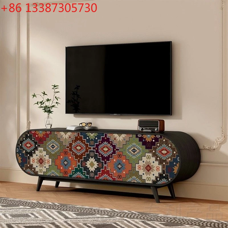 

Богемный шкафчик для телевизора из цельного дерева для гостиной, декоративный шкаф во французском стиле ретро