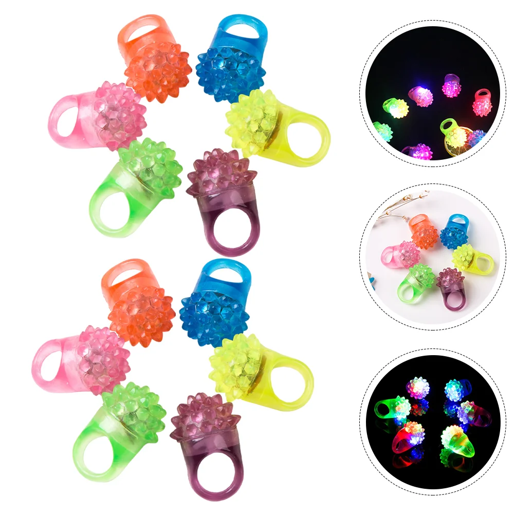 12 Pcs Strawberry Ring Light Children Glowing Rings The Lovely Finger Kids Modeling