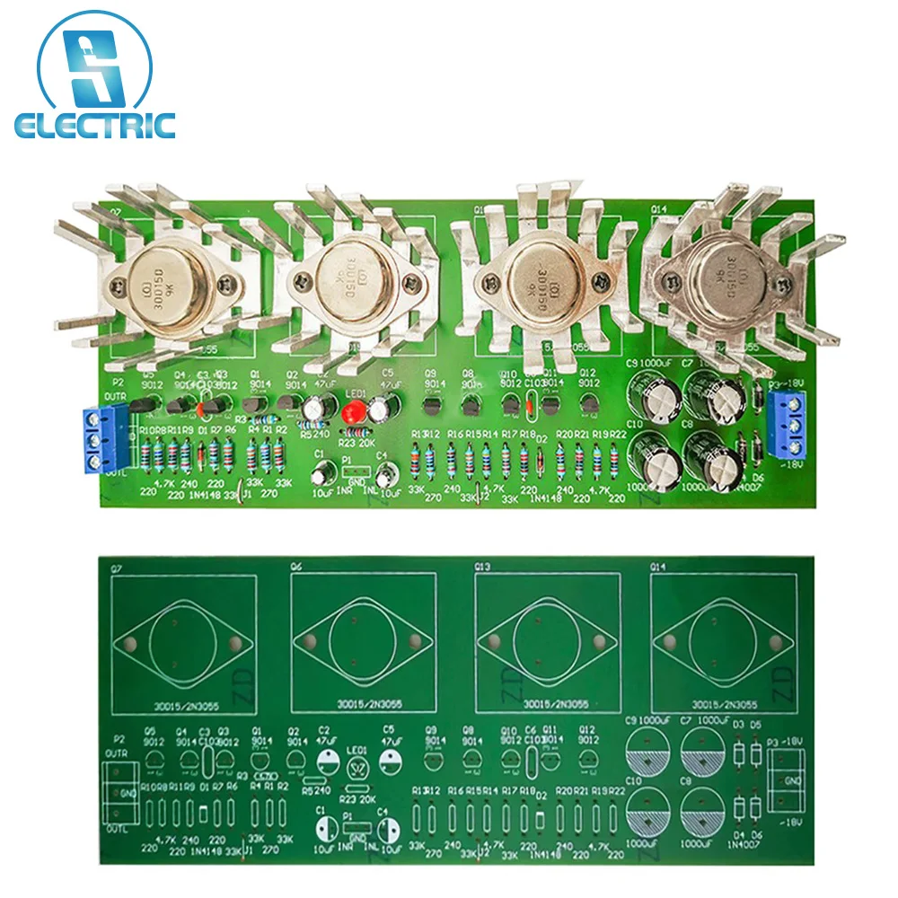 High-power OCL Amplifier Board Module 100w Dual Channel Stereo Sound Electronic Experiment DIY Soldering Practice Kit DC 18V