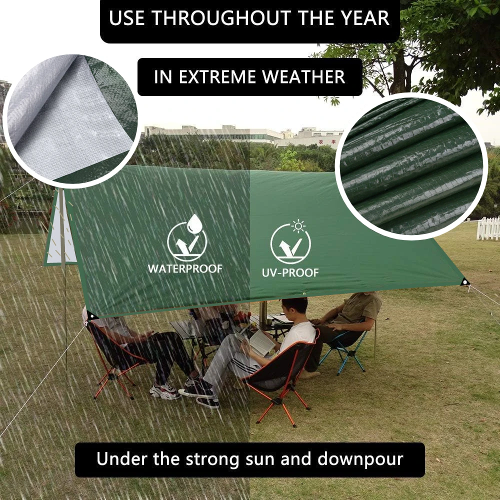 Toldo Lateral Coche Impermeable con Postes – Refugio Pesca - imagen 4