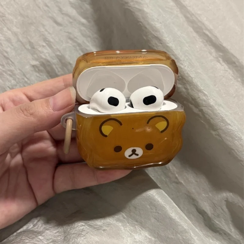 حافظة لطيفة جديدة 2025 على شكل دب كرتوني Airpods غطاء سماعة أذن بلوتوث لاسلكي متوافق مع سماعات Apple pro الجيل الثاني