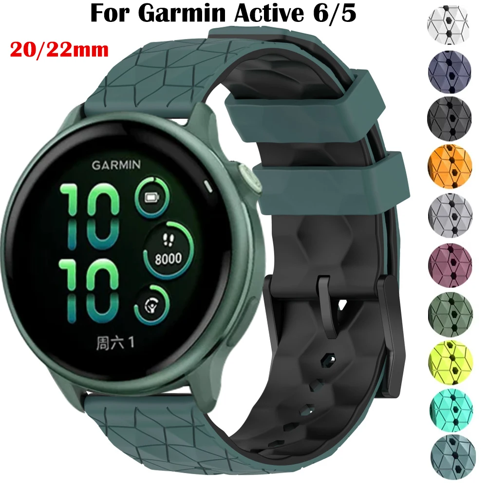 حزام سيليكون للغارمين أكتيف 6 5/Venu 3 2 /Vivoactive 6 5 4 22 مللي متر 20 مللي متر الفرقة ل Garmin Forerunner 55 158 245 255 265 745 965