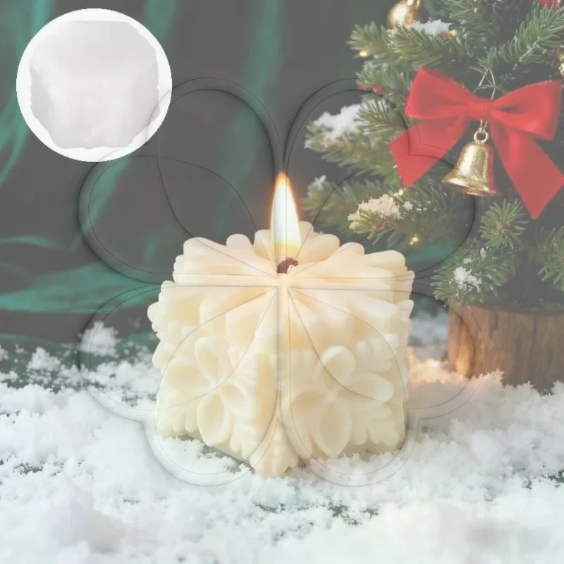 Christmas Snowflake Pillar Candle Mold Durable Silicone Mold for Beginners DIY Aroma Candle Soap Handmade Home Decor Gifts