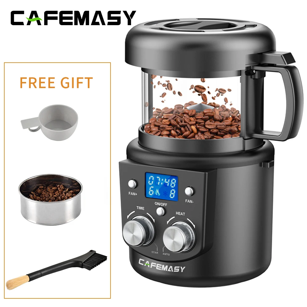 

CAFEMASY 80-100g Home Coffee Roaster Mini No Smoke Household Air Electric Coffee Beans Baking Roasting Machine 110-220V 1400W