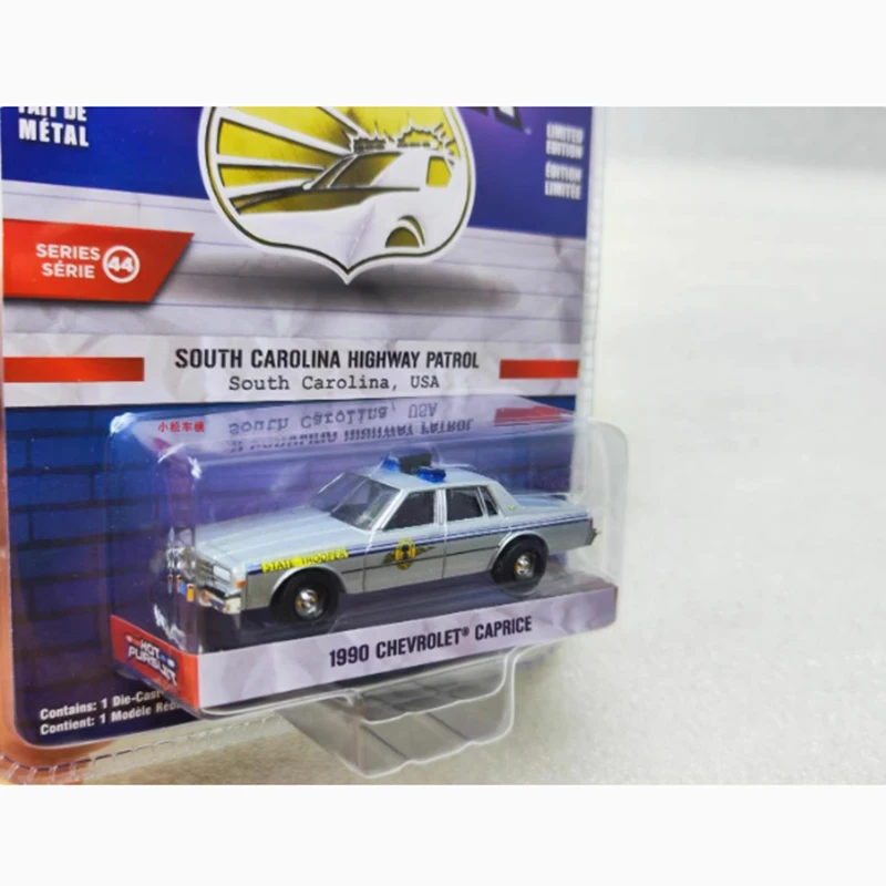 GreenLight 1:64 Skala 1990 Caprice Police Alloy Symulacja modelu samochodu Kolekcja statyczna Dekorowane prezenty świąteczne Zabawki