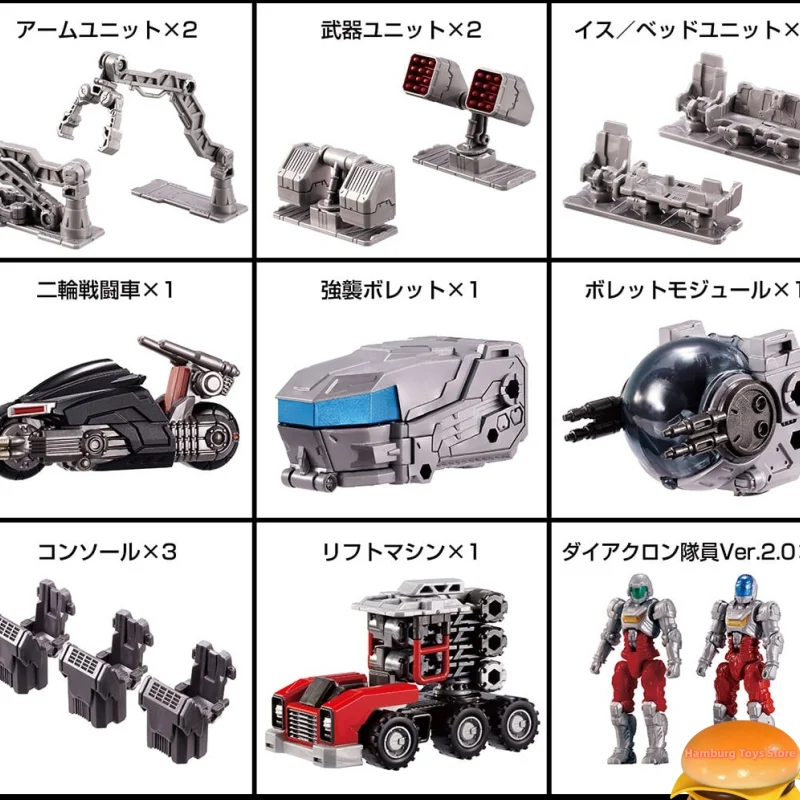 TAKARATOMY w magazynie Diaclone Tm-09 taktyczne akcesoria do pojazdów szturmowych figurka do pakowania prezent Model kolekcjonerski