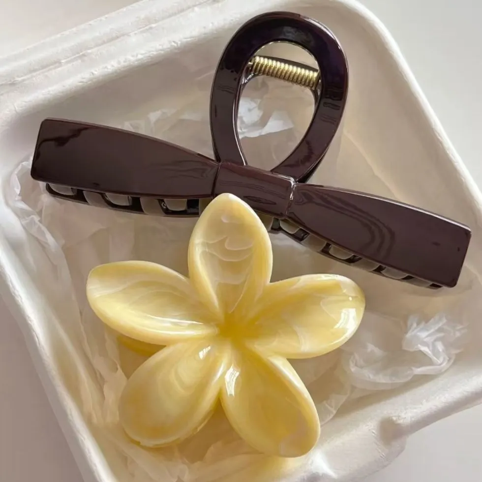 

2 шт., элегантная заколка для волос с узлом-бабочкой и цветком, зажим в виде акулы, универсальные заколки для волос, нескользящие аксессуары для волос сильной фиксации, зажимы