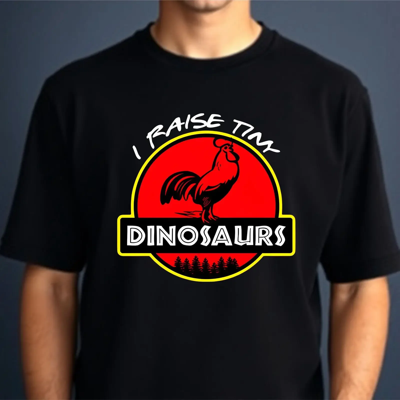 I Raise Tiny Dinosaurs T Shirt Funny Chicken Farmer 100 Cotton vintage Washed graphic Soft Comfortable Casual streetwear