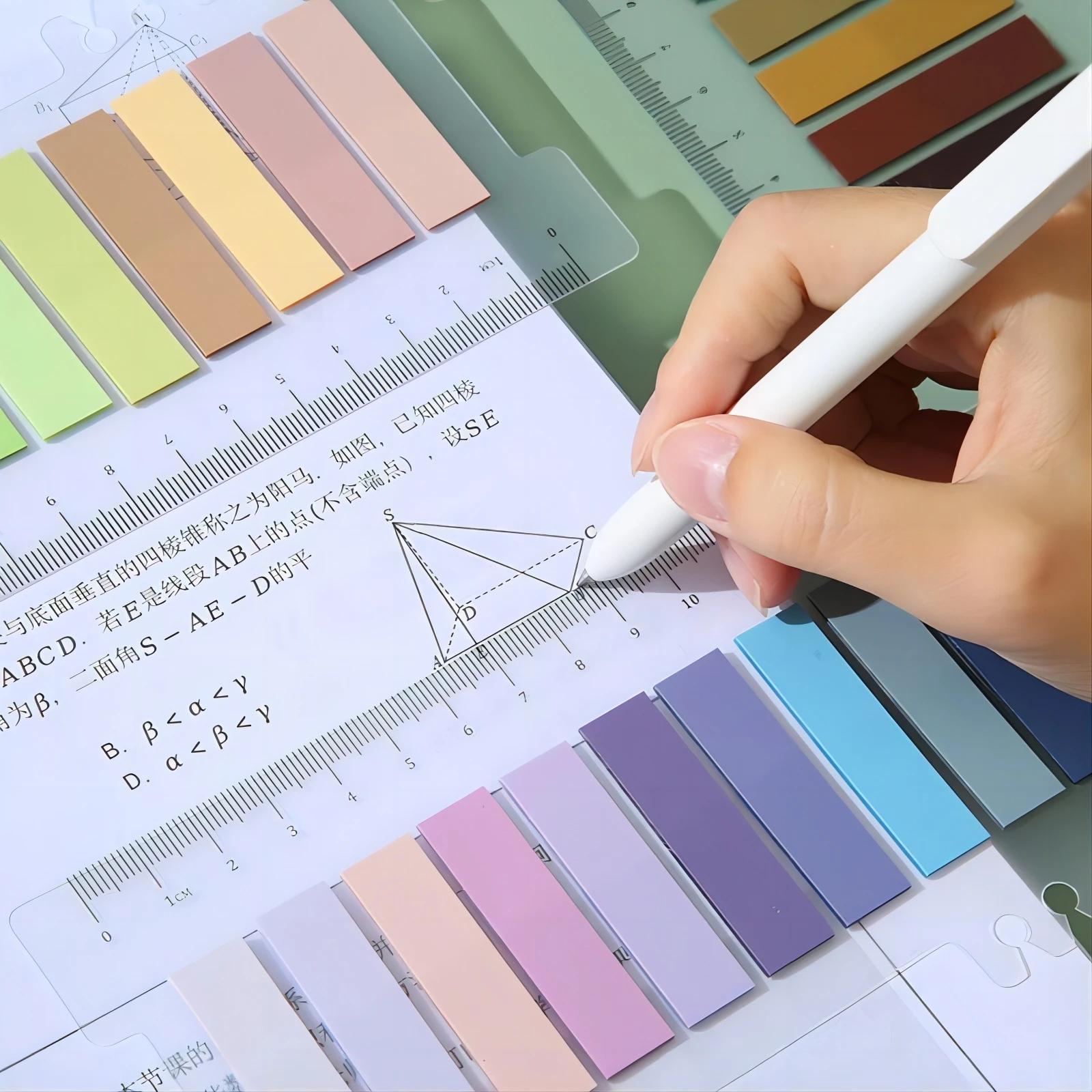 10Colors/20Sheet Self-Adhesive Sticky Notes Memo Pad - Office & School Supplies - Bookmark Point-It Marker Memo Sticker Paper