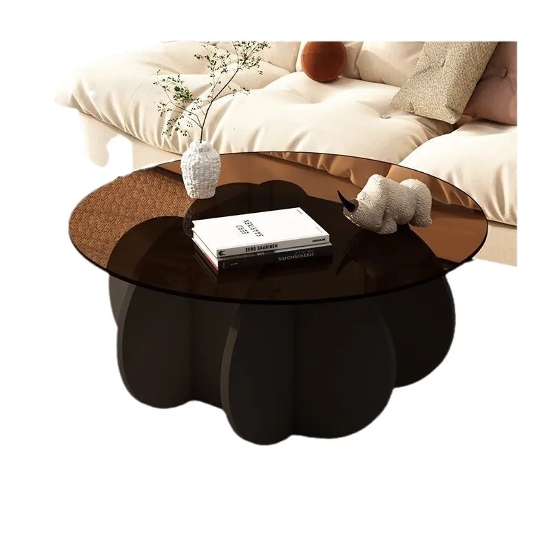 

Glass coffee table creative coffee table living room, rental room household small apartment round