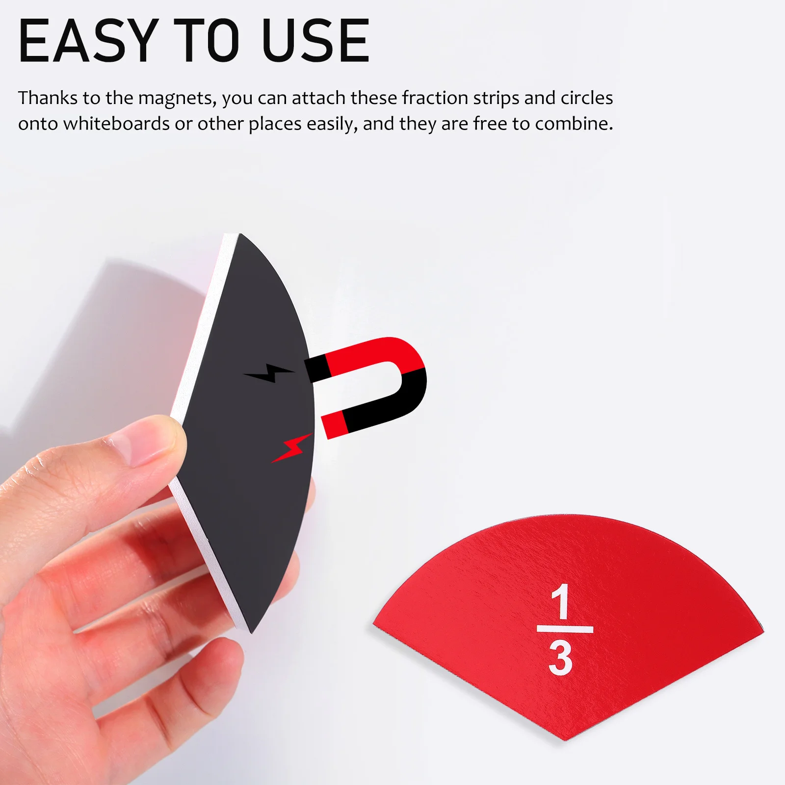 1 مجموعة شرائط كسور مغناطيسية دوائر وسائل تعليمية ألوان نابضة بالحياة مجموعات مرنة لتفهم الكسور بشكل أفضل #6
