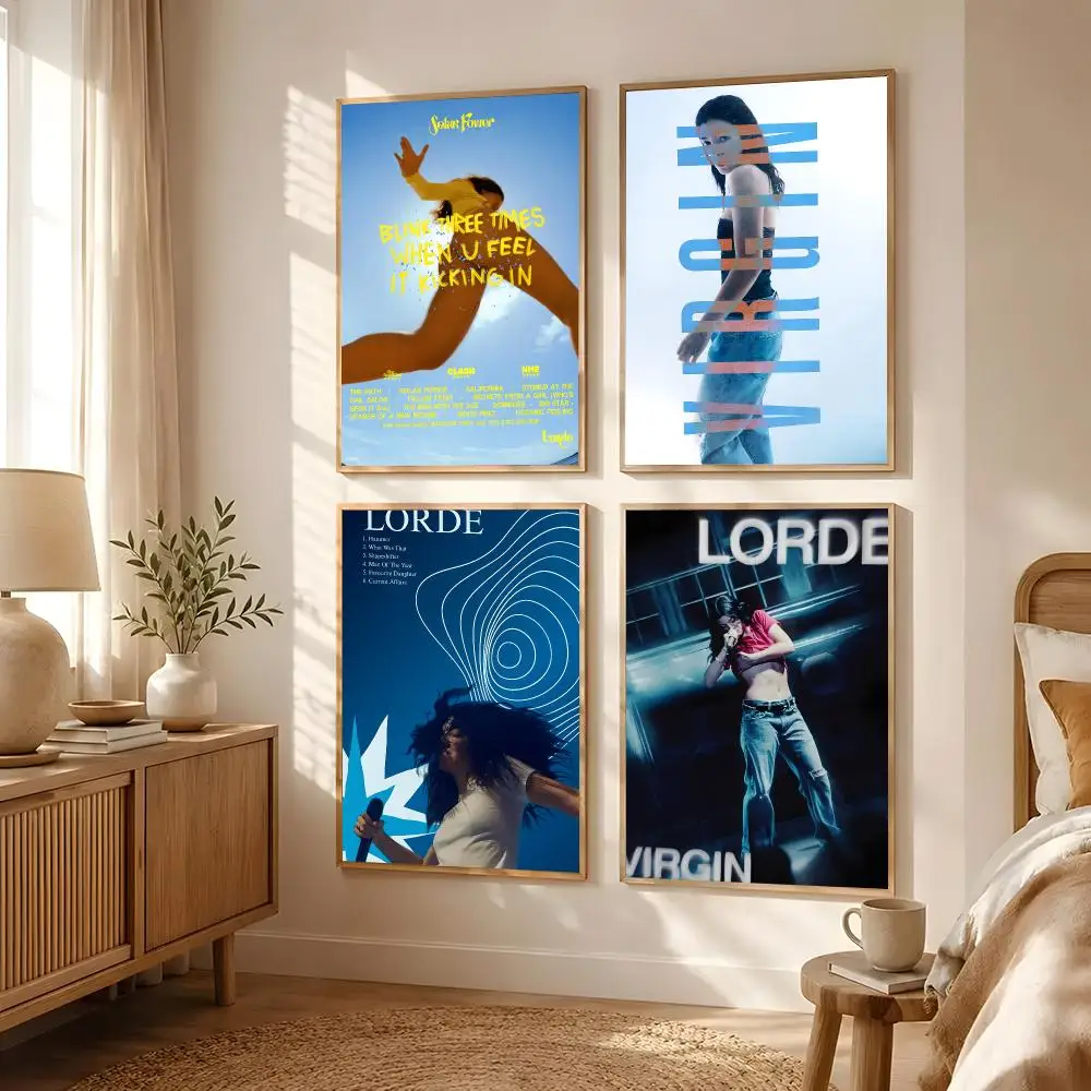 Singer Lorde Poster Poster Self-adhesive Art Waterproof Paper Sticker Coffee House Bar Room Wall Decor