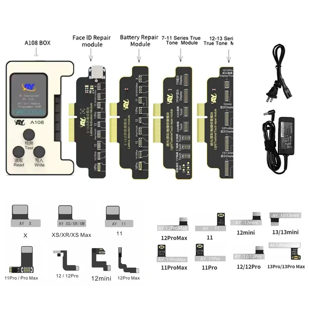 AY A108 Dot Matrix Repair Cable iPhone X-14 Pro Max Mini Dot Projector Read Write Dot Matrix Face ID Repair Flex tools