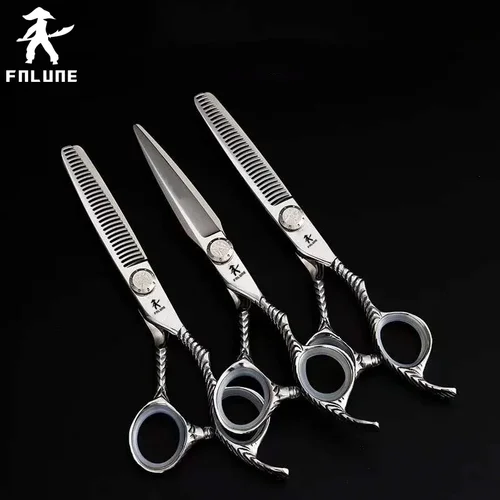 FnLune 6,0 tornillo superior tijeras profesionales de peluquería corte accesorios de peluquero corte de pelo tijeras de herramientas de peluquería