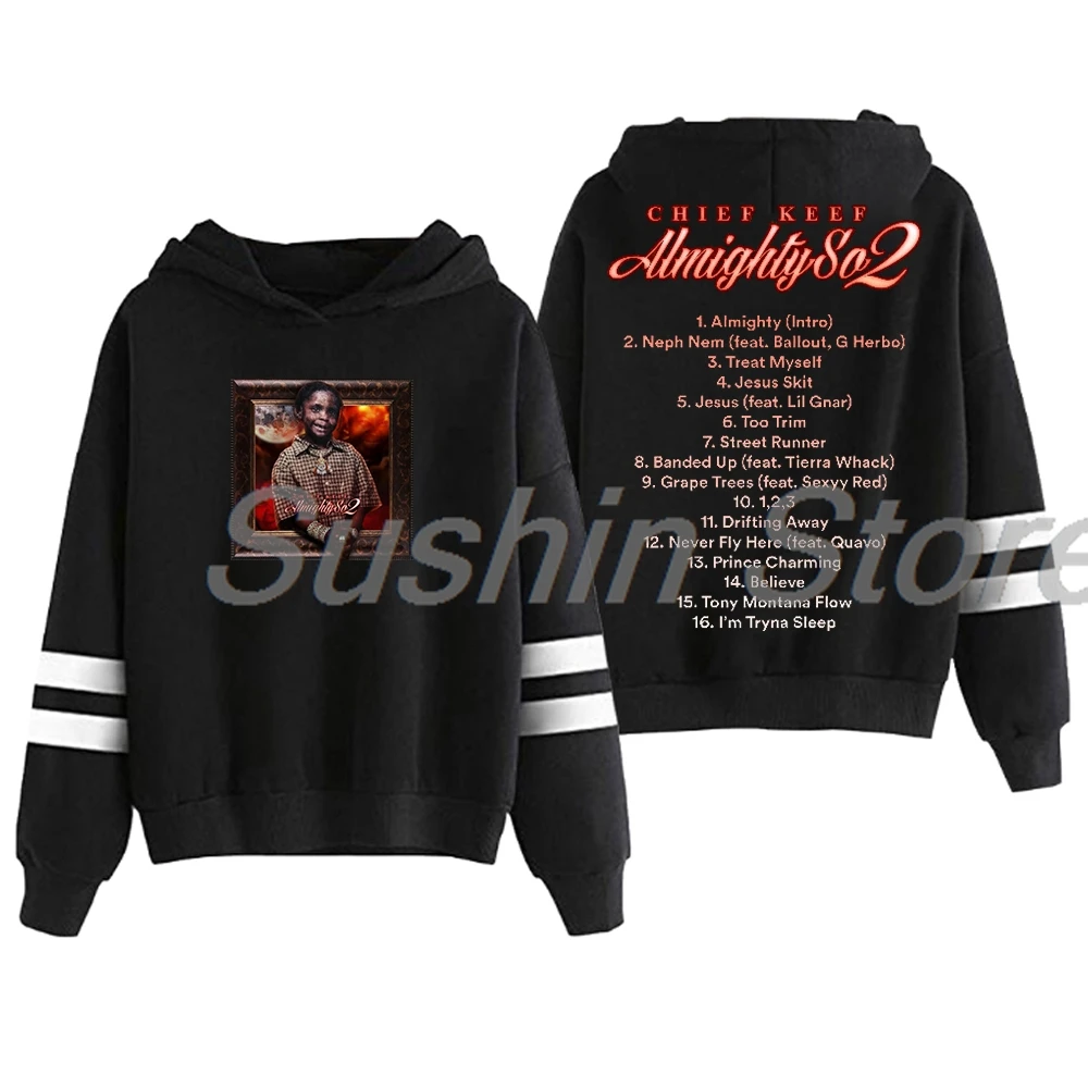 

Chief Keef Almighty So 2 Album Hoodie Pocketless Parallel Bars Sleeve Streetwear Women Men Hooded Sweatshirt Hip Hop Clothes